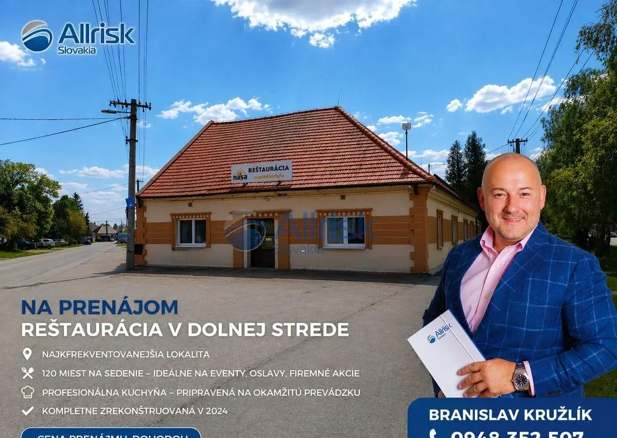 EXKLUZÍVNA NA KĽÚČ ZARIADENÁ REŠTAURÁCIA NA PRENÁJOM – DOLNÁ