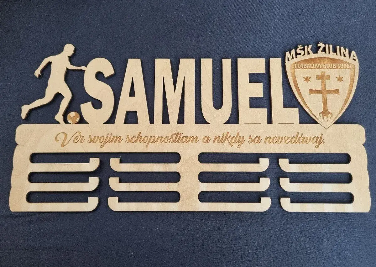 Držiak na medaile s logom MŠK Žilina, meno Samuel