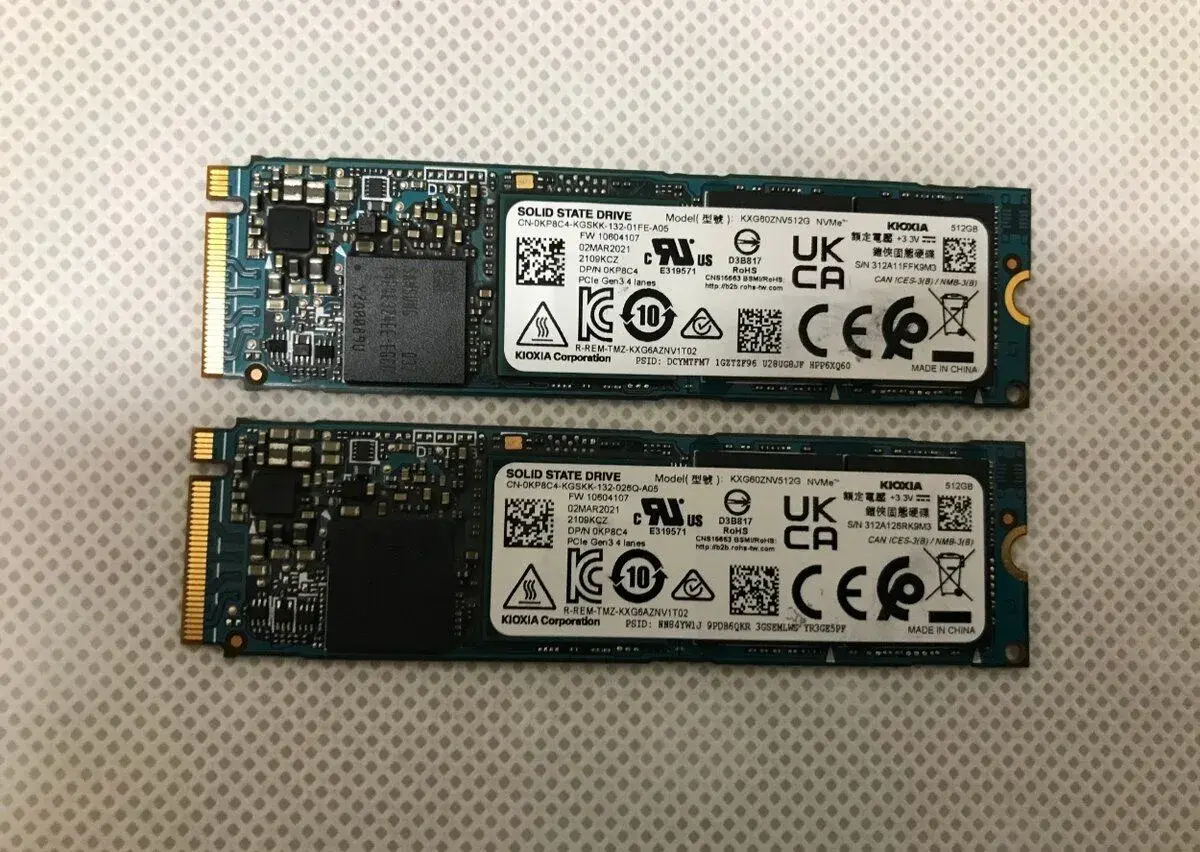 Nvme ssd M.2 2x disky KIOXIA KXG60ZNV 512gb.
