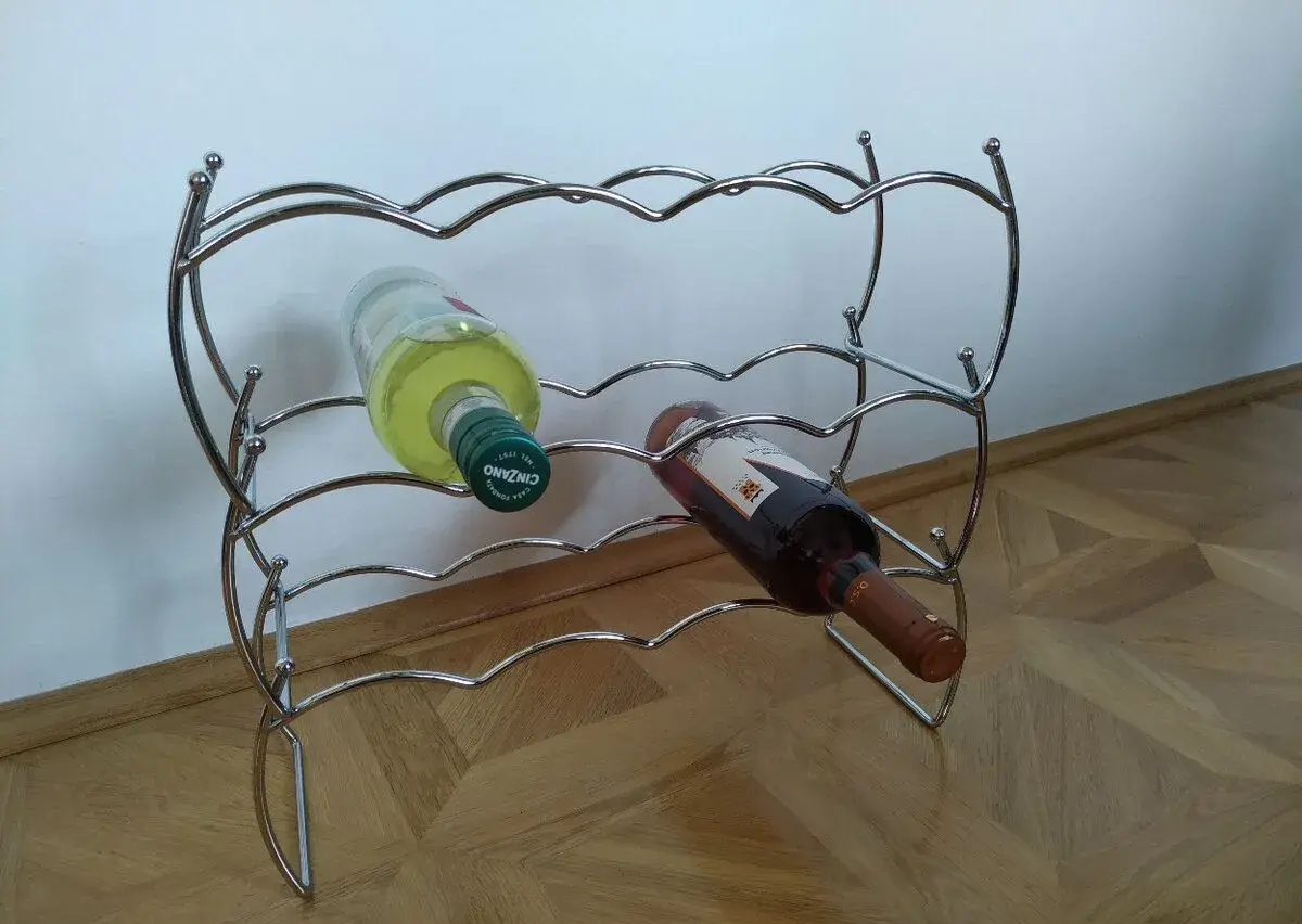 Stojan na víno / fľaše - na 12 fliaš, kovový