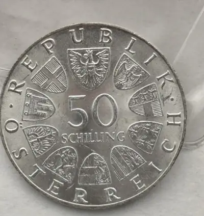 Rakúska strieborná minca 50 Schilling 1974 – Salzburg