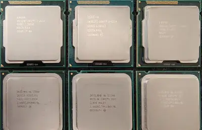 Rôzne CPU Intel Core i5, i3, Core 2 Duo, Pentium