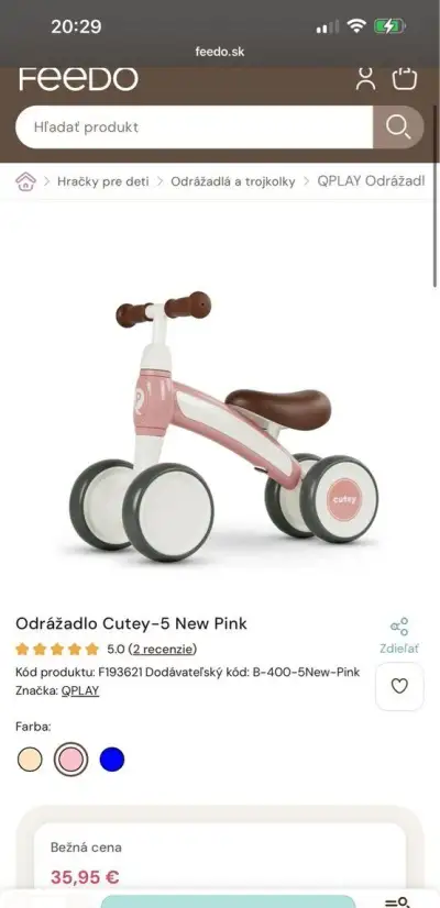 Odražadlo ružové cutey 5 new pink
