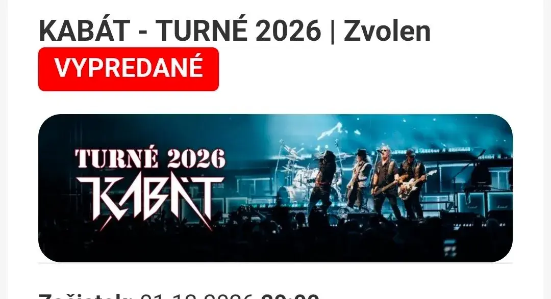 KABÁT vspupenky Zvolen