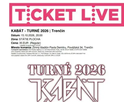 KABÁT 15.10.2026 TRENČÍN 4 vstupenky