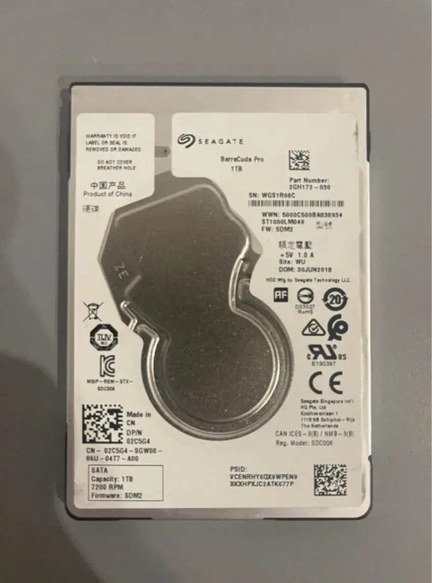 Seagate BarraCuda Pro 1TB – 2,5” HDD, 7200 RPM