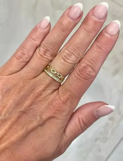 NOVÝ Dvojitý dámsky zlatý prsteň zo 14k zlata - Korai