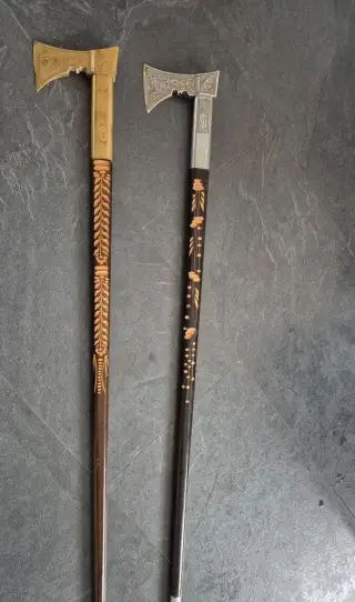 Valaška strieborná aj zlatá 100cm mat. Mosadz