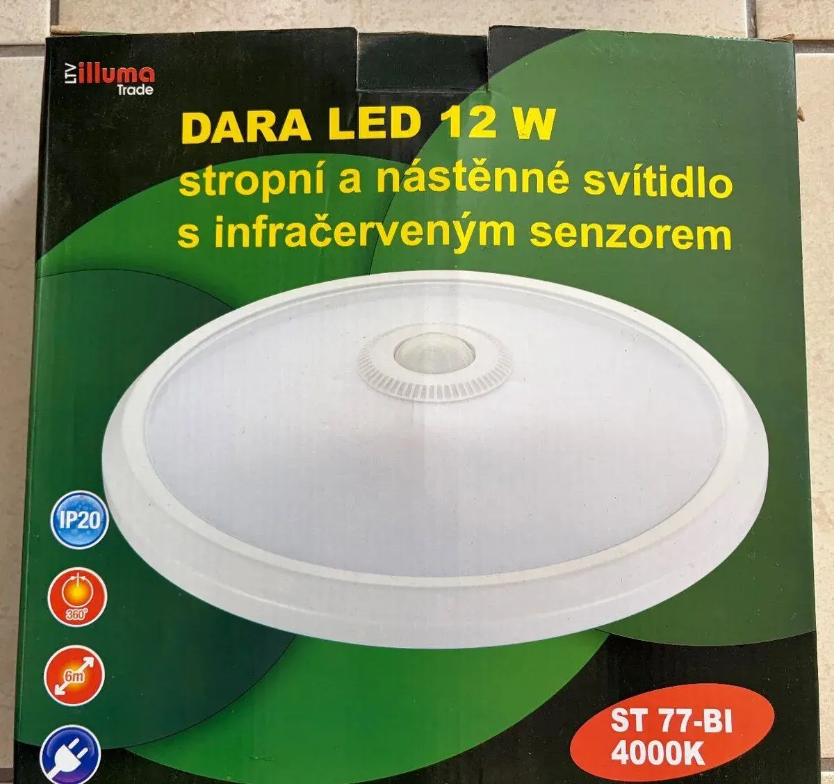 Nové stropné LED svietidlo so senzorom DARA LED 12W (4000K