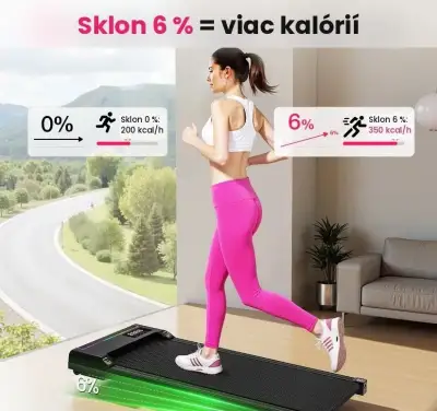 Chodiaci pás pod stôl (walking pad) –, sklon 6 %, do 15