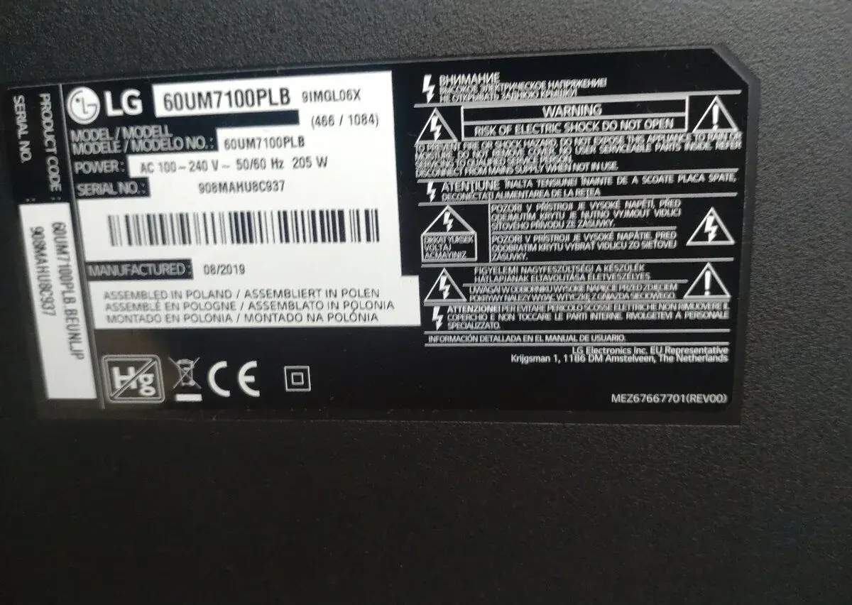 Lg 60um 7100 plb Smart tv
