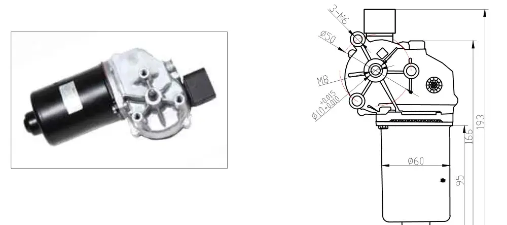 Elektromotor s prevodovkou 12 V DC
