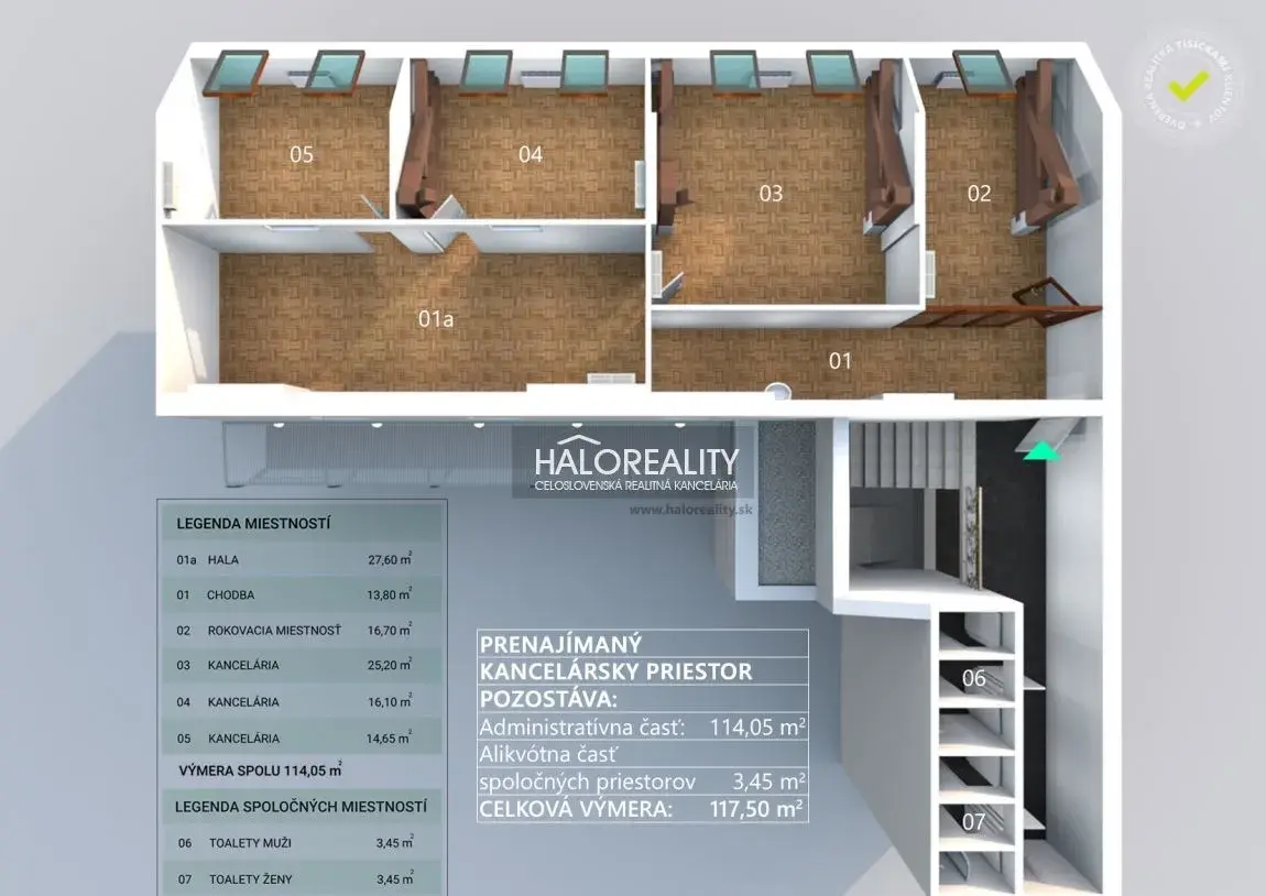 HALO reality - Prenájom, kancelársky priestor Bratislava Sta