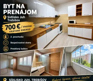PRENÁJOM 3-IZBOVÉHO BYTU JUH PO REKONŠTRUKCII