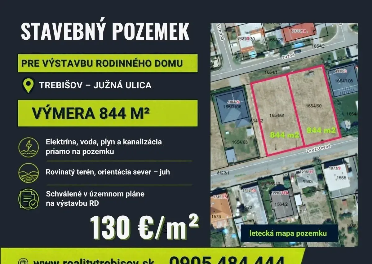 Stavebné pozemky Trebišov lokalita Juh