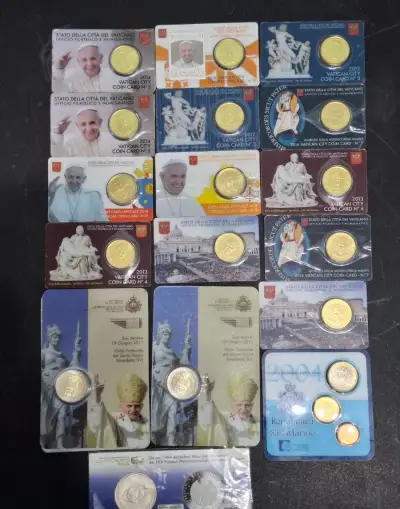 Euro mince: Vatikan, San Marino, Monako