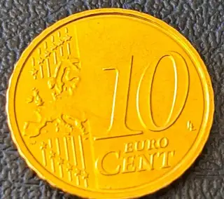 Mince 10 euro cent UNC chyboražba