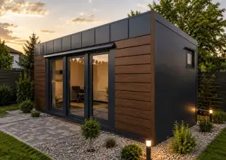 Kancelária 6x3m WC-klimatizacia.Železný rám