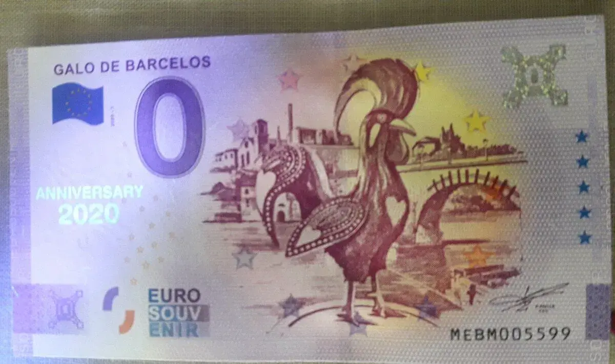 0 euro bankovka GALO DE BARCELOS + 0,0€ znamky
