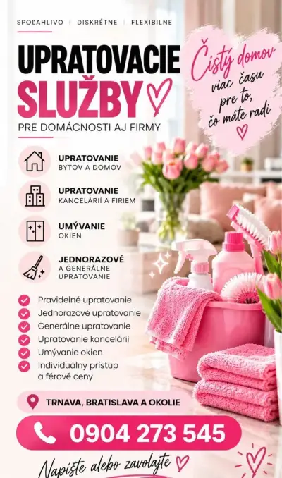Upratovacie služby - byty, domy , kancelárie Trnava