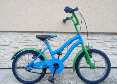 Pekný - modro zelený detský bicykel 16 "