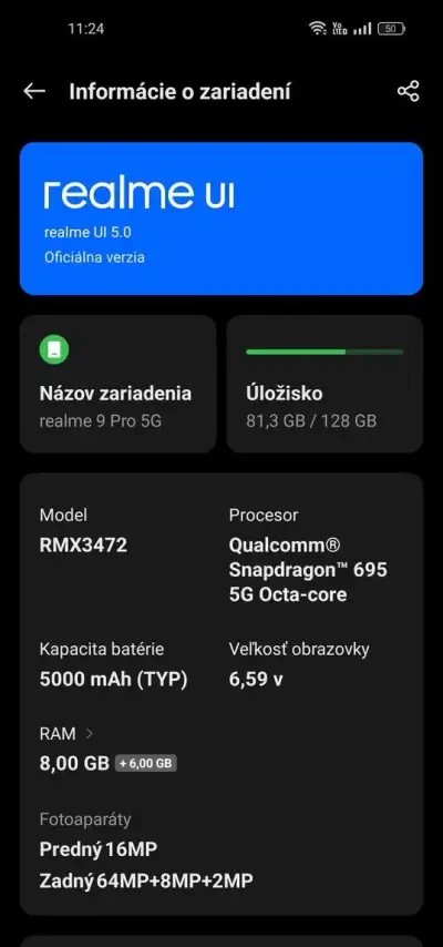 Darujem realme 9 pro