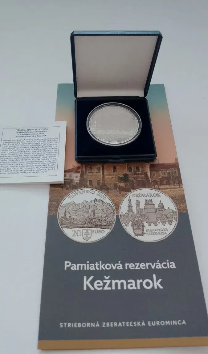 Strieborná minca 20 € MPR Kežmarok PROOF 2025