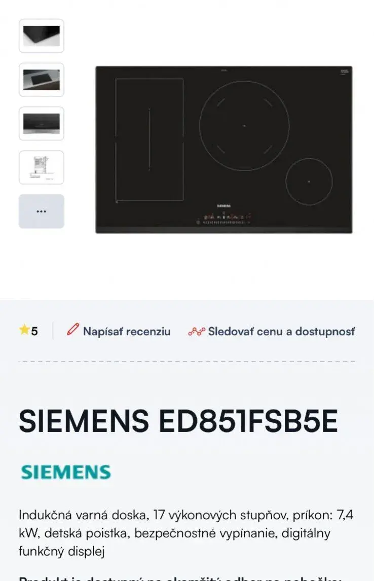 Indukčna varna doska SIEMENS 80cm