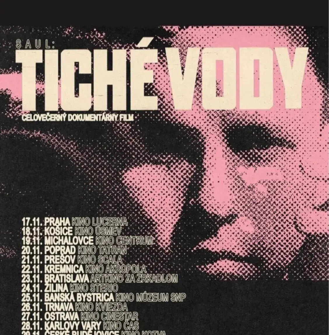 Lístky do Košíc na Saul Tiché vody