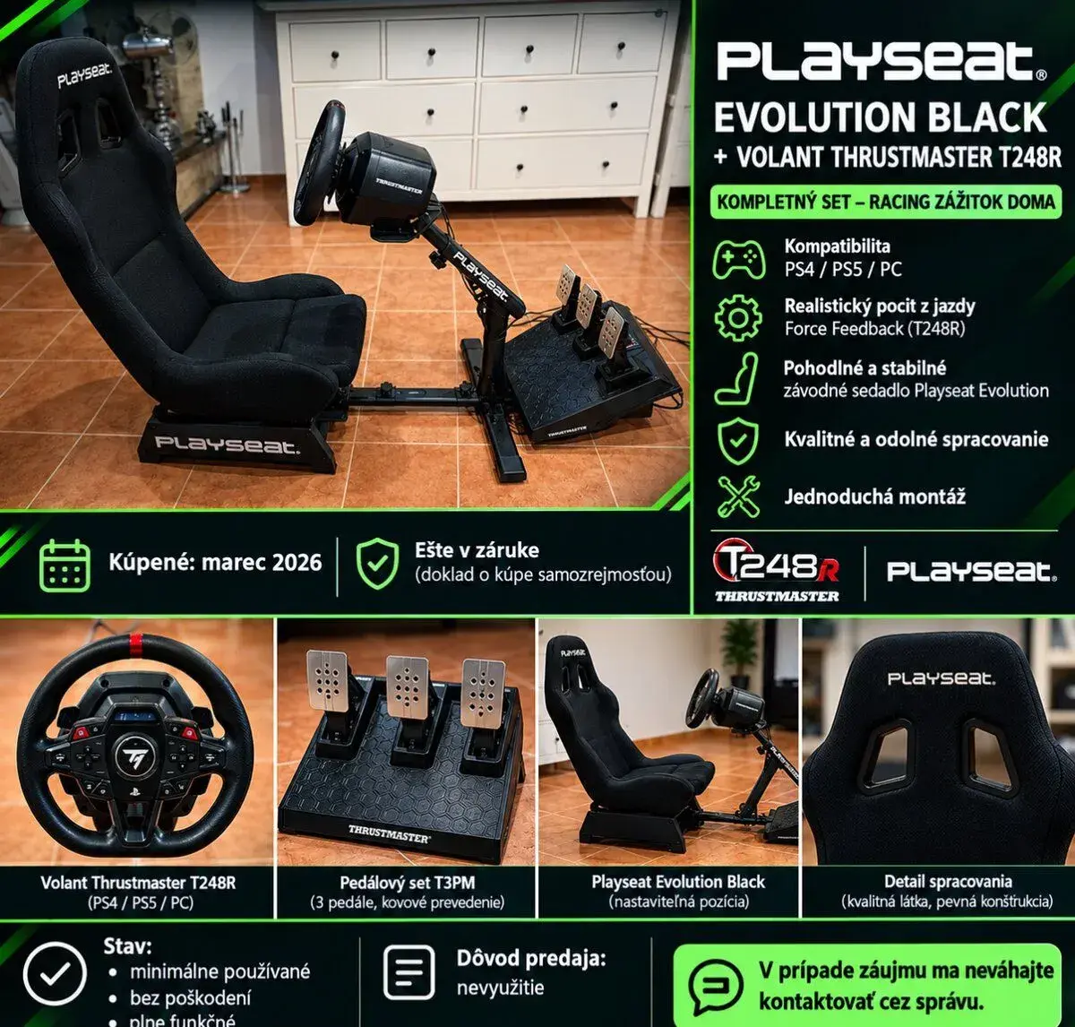 Volant Trustmaster T-248R a playseat Evolution black