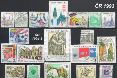 Poštové známky, filatelia: Česko 1993-2020