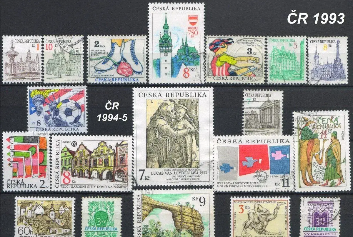 Poštové známky, filatelia: Česko 1993-2020
