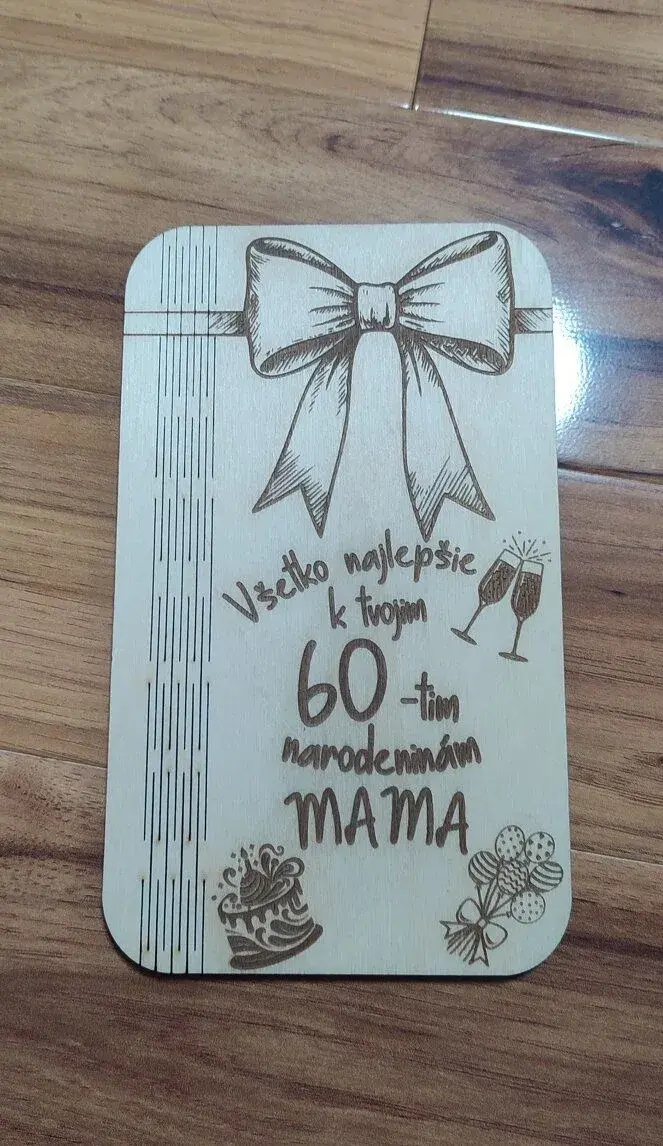 Darčeková drevená obálka k narodeninám (veľká)