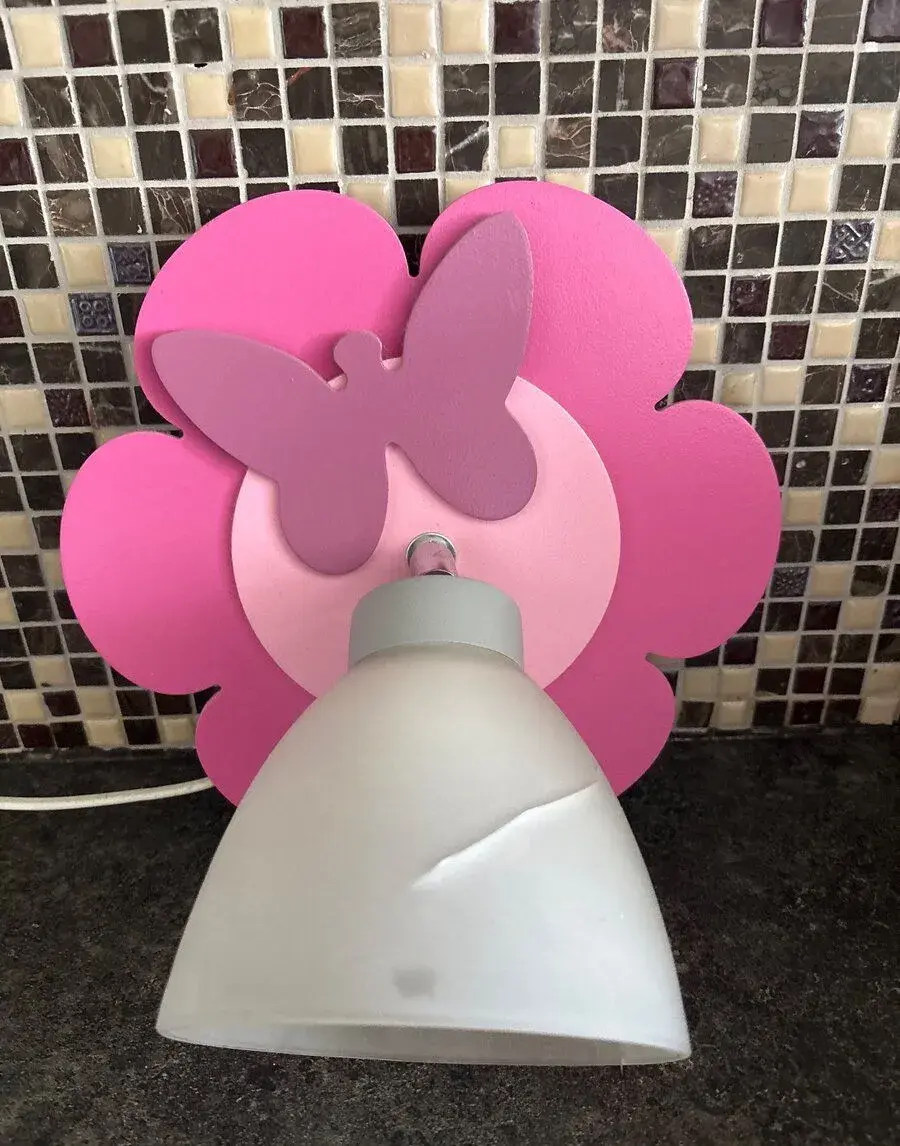 Detská nástenná lampa – ružový kvietok