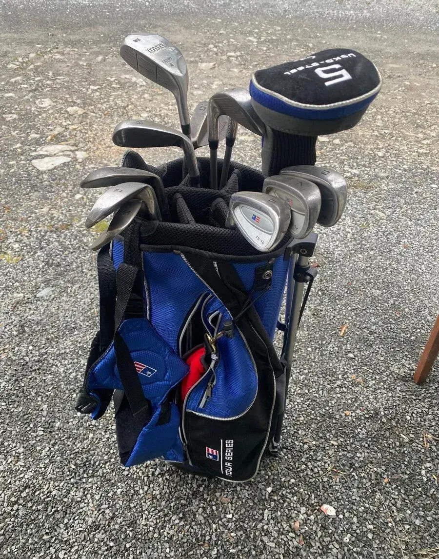 Sadu golfových palíc s taškou