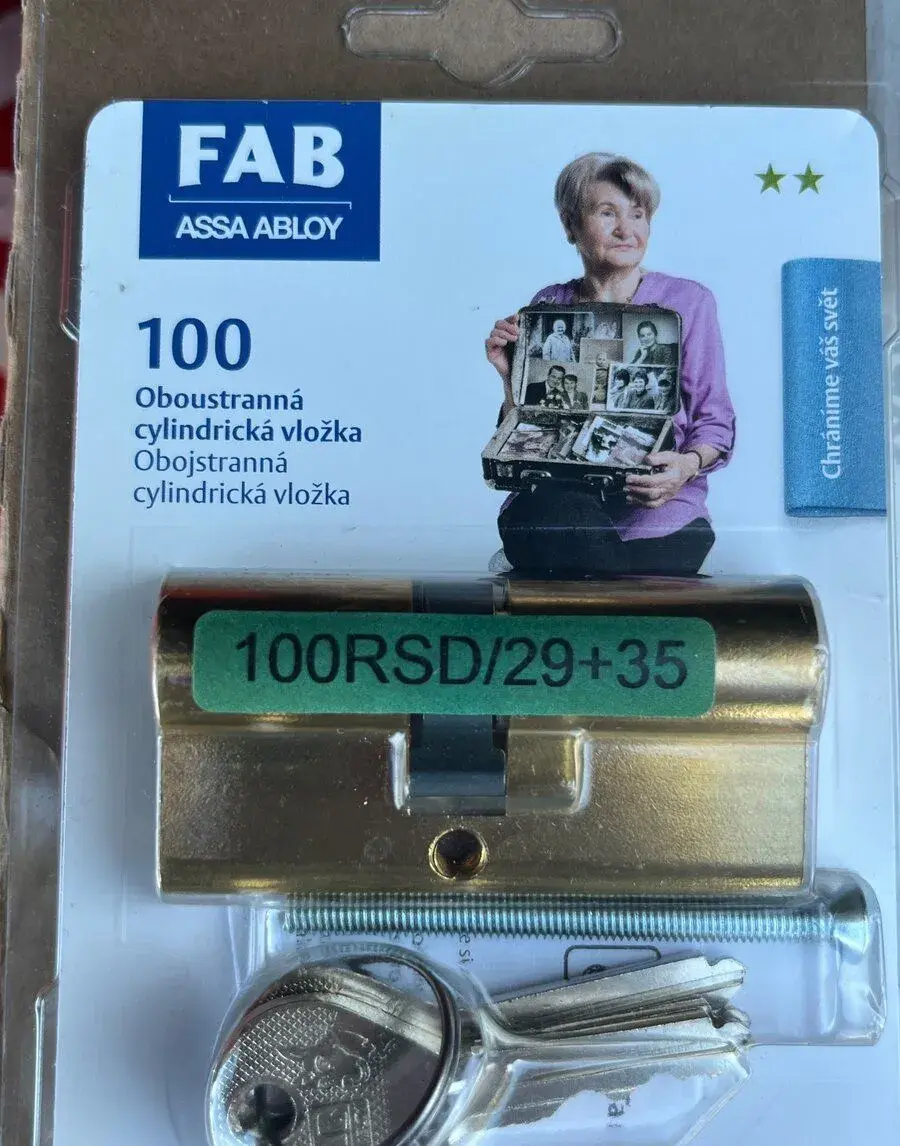 Nová cylindrická vložka FAB 100RSD (29+35) – 3 kľúče