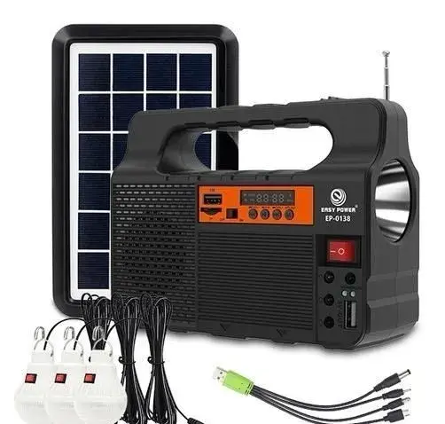 Solárny generátor Easy Power s rádiom, BT + 3 žiarovky