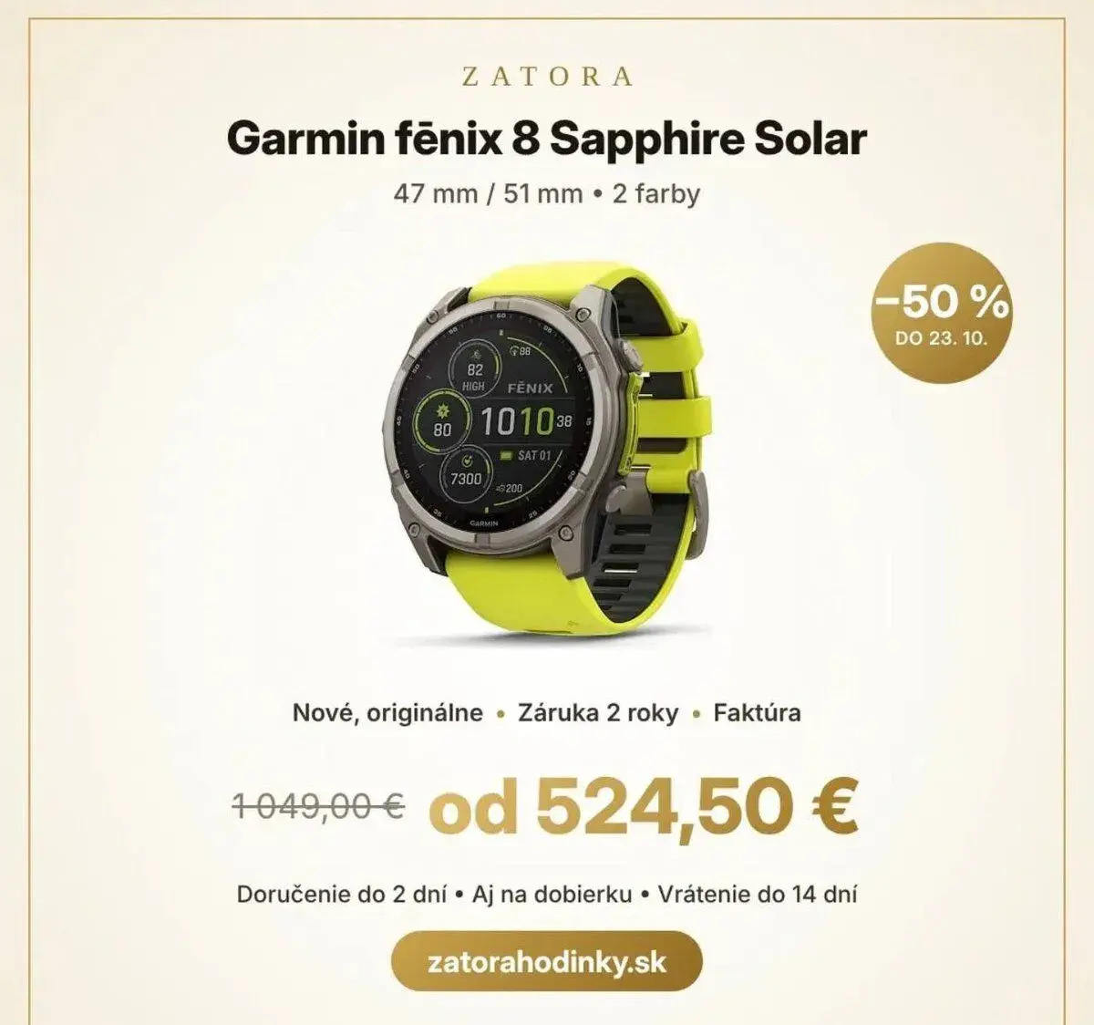 Garmin fēnix Sapphire Solar – len za 524,50€