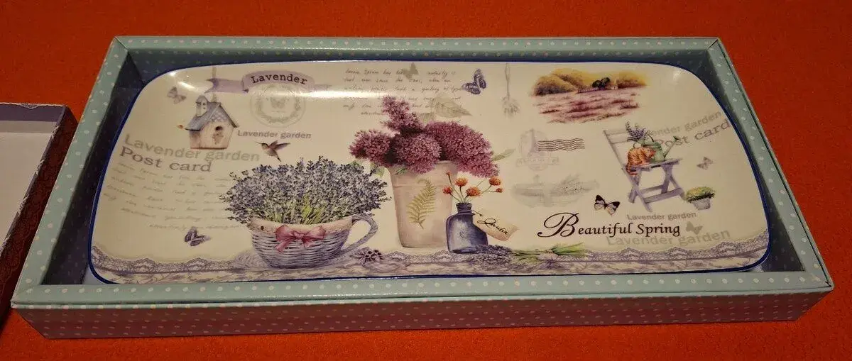 Servírovacia tácka, levandule - vintage. Keramika