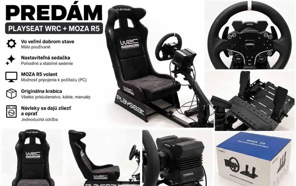 Playseat WRC + MOZA R5 Bundle – kompletný sim racing set