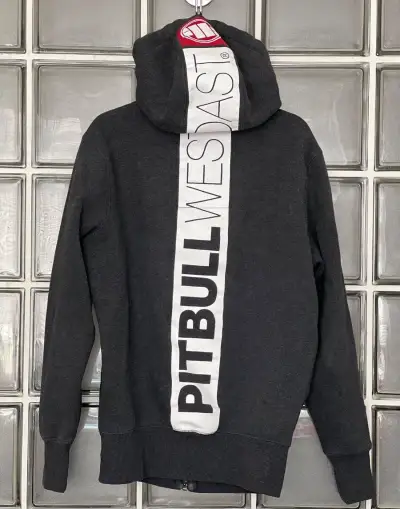 Pitbull West Coast mikina na zips s kapucňou dark grey melan
