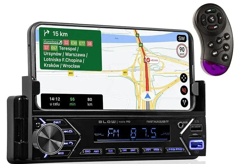 Autorádio na USB, SD, BT s držiakom BLOW MOBILE PRO