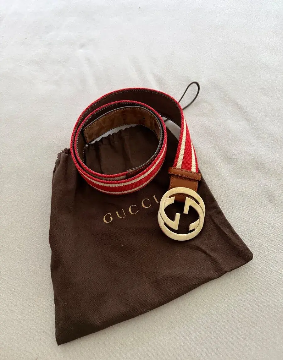 Gucci opasok | Červený | Obvod 100 cm | Výborný stav