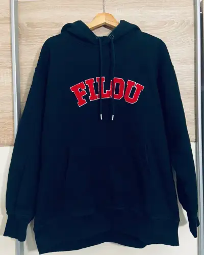 Baron Filou Backprint Hoodie Chenille Filou XCII Nero