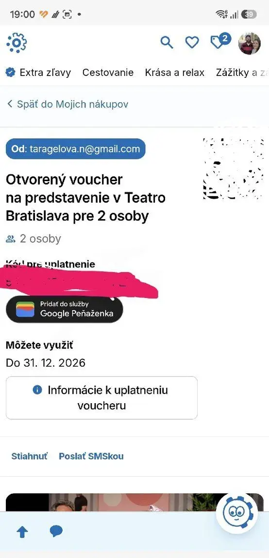 Vstupenky do divadla Teatro Bratislava pre dve osoby