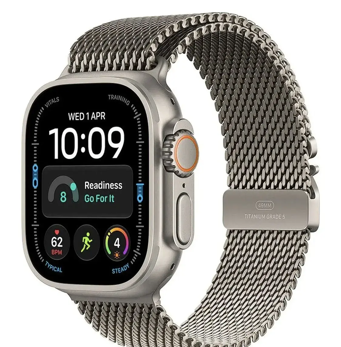 Apple Watch Ultra 4 Natural Titanium Milanese Loop