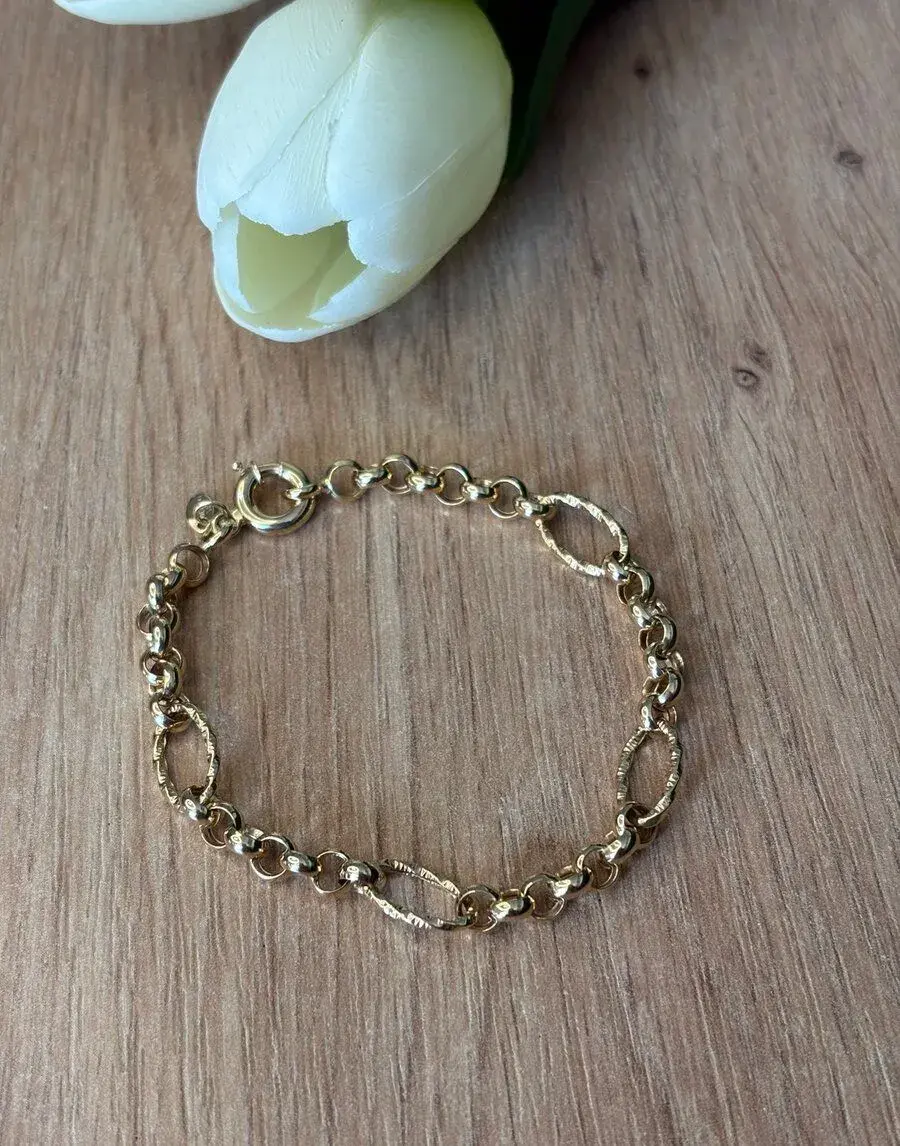Elegantný dámsky zlatý 14K náramok