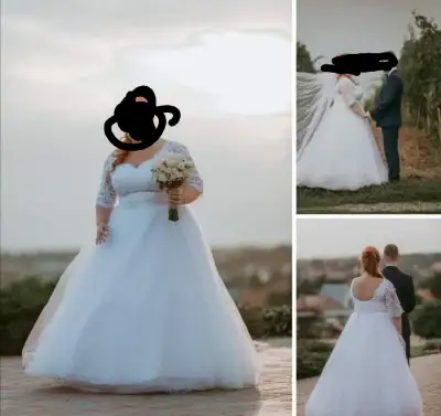 Snehobiele svadobné šaty