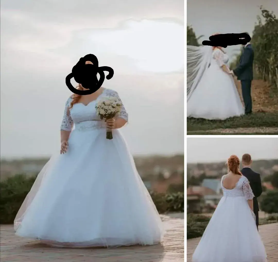 Snehobiele svadobné šaty