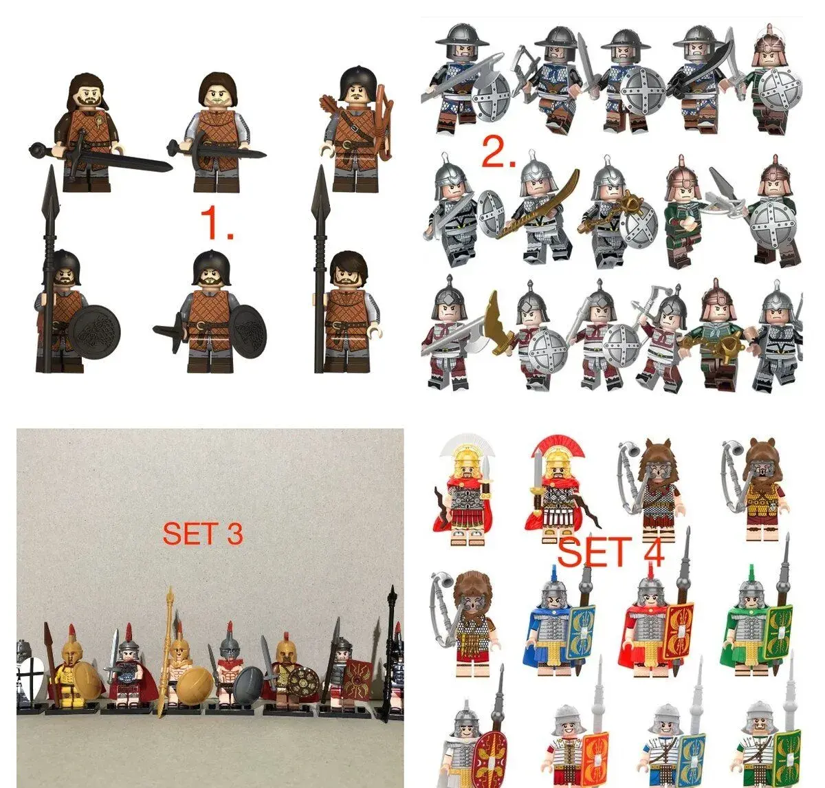 Figúrky rimania + stredovek - typ lego - nové